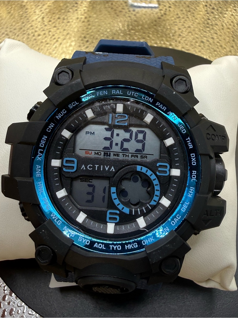 Activa Digital Sport Watch in Black and Blue